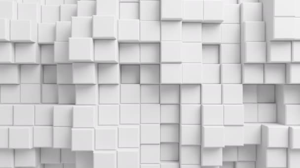 Beaux cubes abstraits Looped Animation 3D. White Wall Moving. Fond sans couture en 4k 3840x2160 Ultra HD . — Video