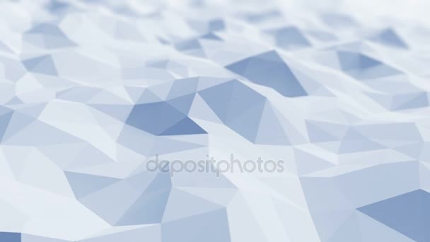Wunderschöne blaue polygonale Oberfläche, die in einer 3D-Animation in Schleifen weht. nahtloser geometrischer Hintergrund in 4k, 3840x2160, ultra hd. — Stockvideo