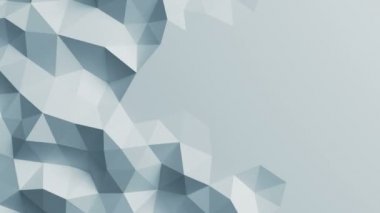 Düşük Poli yüzey soyut 3d animasyon hareketli beyaz. 4 k, sorunsuz arka plan 3840 x 2160, Ultra Hd.