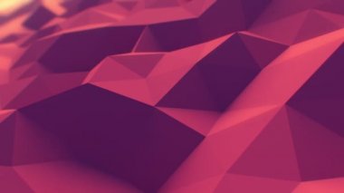 Kırmızı poligon yüzey yavaş sallayarak 3d animasyon olarak ilmekledi. Sorunsuz arka plan kavramı 4 k, Uhd 3840 x 2160.