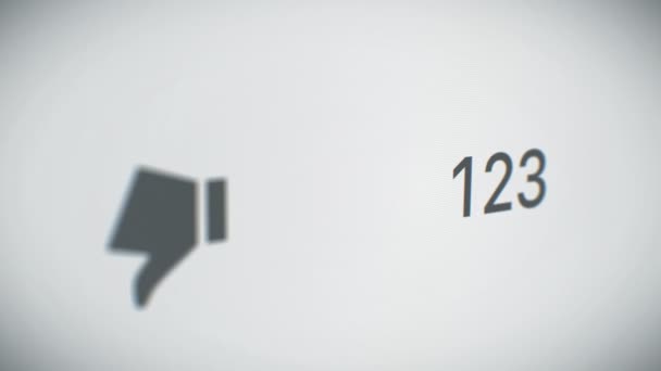 Belo Close-up Counter of Dislikes Aumentando Rapidamente para Um Milhão. Animação 3d. Vista prospectiva com DOF Blur. Conceito de Negócios e Tecnologia. 4k Ultra HD 3840x2160 . — Vídeo de Stock