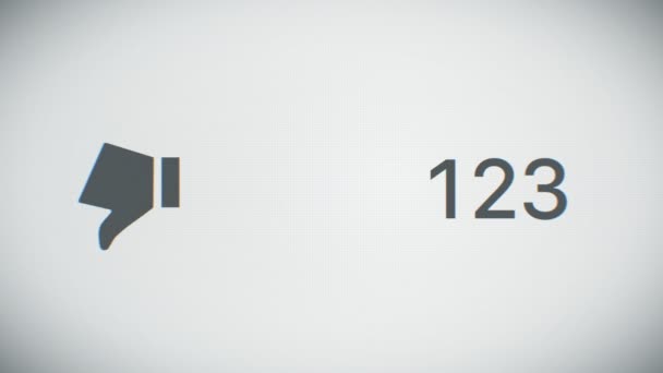 Belo Close-up Counter of Dislikes Aumentando Rapidamente para Um Milhão. Animação 3d. Vista frontal. Conceito de Negócios e Tecnologia. 4k Ultra HD 3840x2160 . — Vídeo de Stock