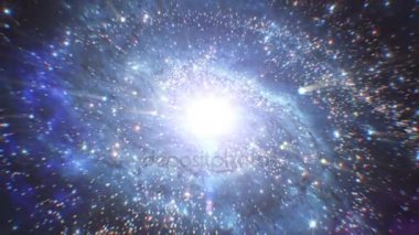 Güzel Galaxy parlak parlayan yıldız. Uzayda uçan. HD 1080.