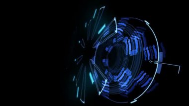 Işıma ile görünen güzel soyut 3d inşaat. Numaraları ve kodu çalıştırma. Head-up Display bilgisayar veri. Yüksek teknoloji kavramı öğesi. Full Hd 1920 x 1080.