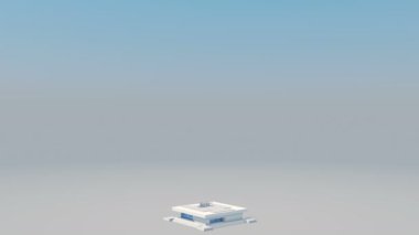 Gökdelen Binası ve büyüyor. 3d animasyon aktivite gökdelenin inşaat. Hızlandırılmış ilerleme. İnşaat ve teknoloji kavramı. 4 k Ultra Hd 3840 x 2160.