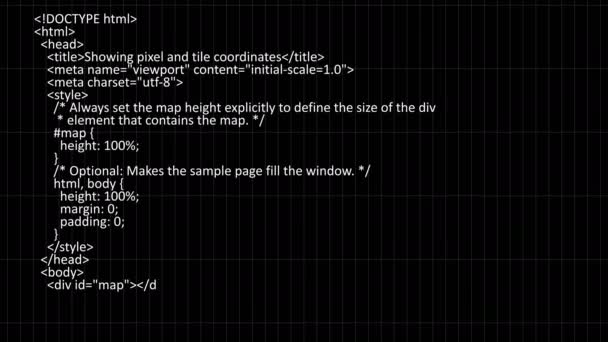 Linguagem da máquina em execução na tela de dados. Design de animação de programação de software. Conceito de Tecnologia. 4k UHD 3840x2160 . — Vídeo de Stock