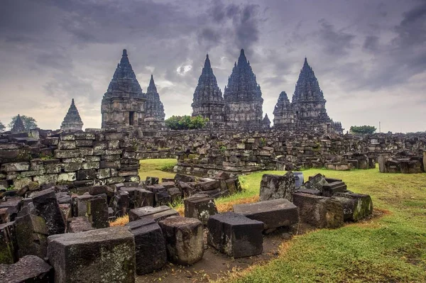 Candi Prambanan Hinduistický Chrám Století Chrámová Základna Nachází Severovýchodně Města — Stock fotografie