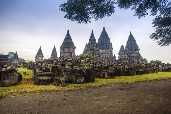 Candi Prambanan Ett Hinduiskt Tempel Från 900 Talet Templet Föreningen — Stockfoto