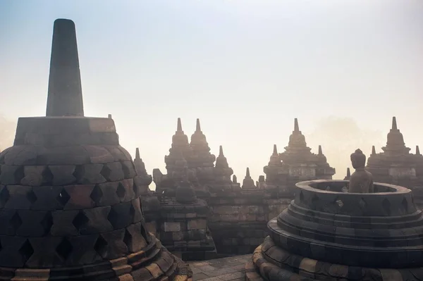 Borobudur Buddhistický Chrám Mahayany Století Magelangu Střední Jávě Indonésii Památník — Stock fotografie