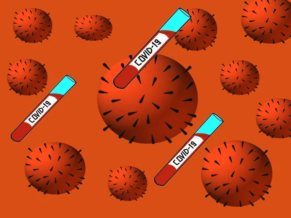 Illustration Coronavirus Tubes Essai Avec Échantillons Covid Concept Coronavirus — Photo