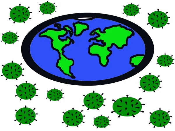 地球上のあらゆる場所で温暖化するウイルス ジェームズ 細菌だ 病原体 — ストック写真