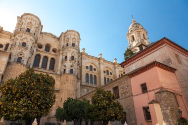 Alt görünümü Malaga Katedrali, Endülüs, İspanya