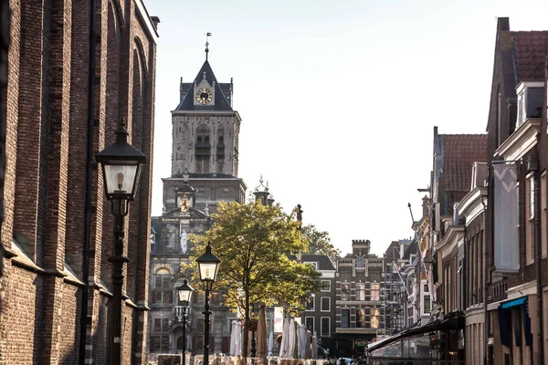 Hermosa Vista Del Centro Histórico Ciudad Delft — Foto de Stock