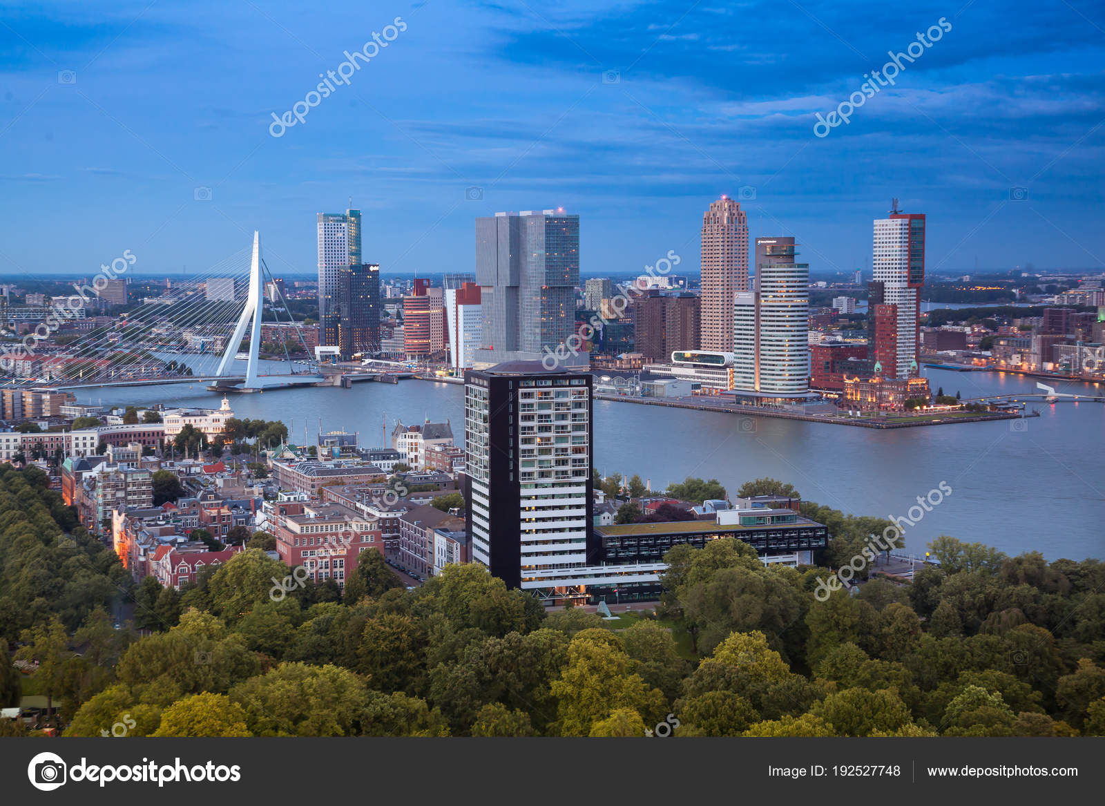 Rotterdam Holanda Julio 2017 Vista Panorámica Del Horizonte Ciudad Con