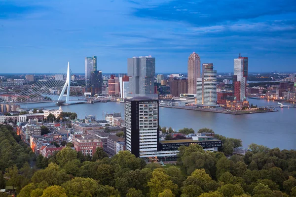 Rotterdam Netherlands July 2017 Scenic View City Skyline Buildings Harbor — Stock Photo, Image