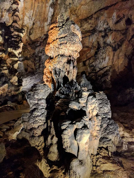 Formacji Speleothem Jaskinia Baradla Węgrzech — Zdjęcie stockowe