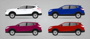 Farklı renk Araba, gerçekçi araba modelleri kümesi