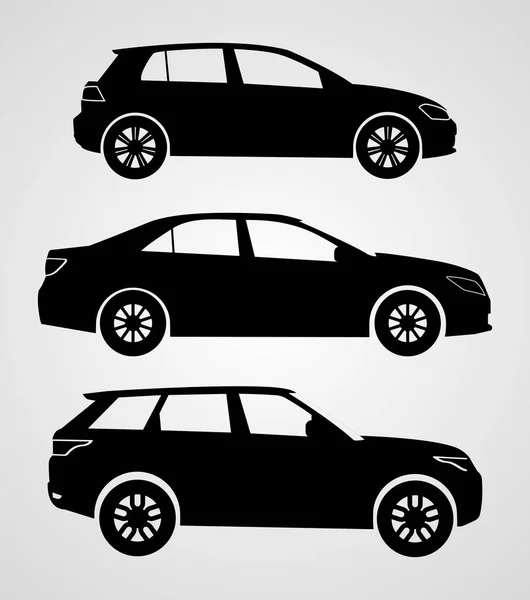 Silhouette cars on a white background. — Stock Vector