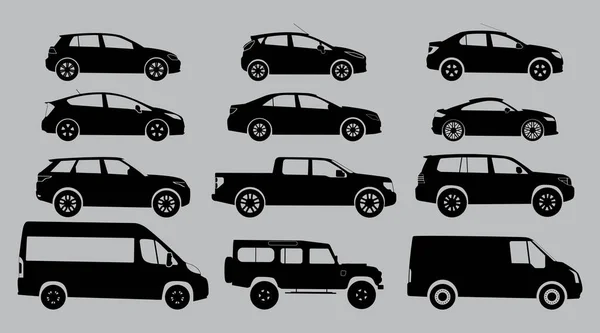 Silhouette cars on a white background. — Stock Photo, Image