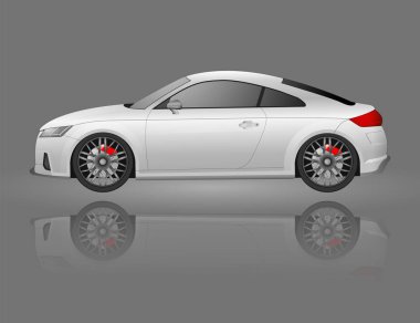 Gerçekçi model araba arka plan üzerinde izole. Detaylı çizim. Vektör çizim.