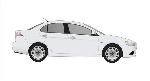 Carro modelo realista isolado no fundo. Desenho detalhado. Ilustração vetorial . — Vetor de Stock