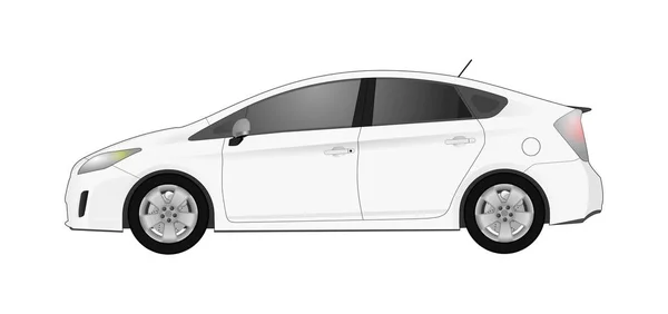 Modelo realista coche aislado en el fondo. Dibujo detallado. Ilustración vectorial . — Vector de stock