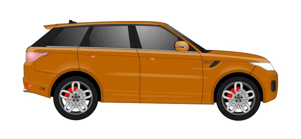 Carro modelo realista isolado no fundo. Desenho detalhado. Ilustração vetorial . — Vetor de Stock