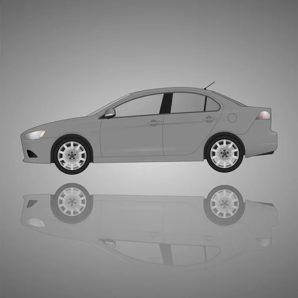 Modelo realista coche aislado en el fondo. Dibujo detallado. Ilustración vectorial . — Vector de stock