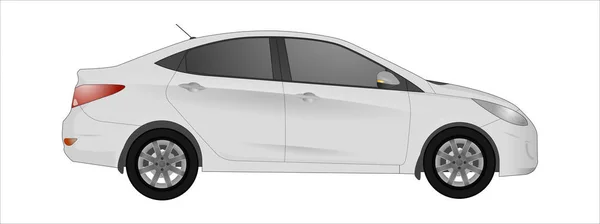 Modèle de voiture réaliste isolé sur le fond. Un dessin détaillé. Illustration vectorielle . — Image vectorielle