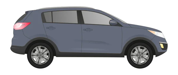 Modelo realista coche aislado en el fondo. Dibujo detallado. Ilustración vectorial . — Vector de stock