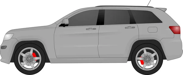 Modelo realista coche aislado en el fondo. Dibujo detallado. Ilustración vectorial . — Vector de stock