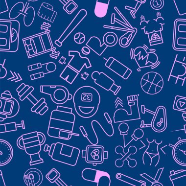 Spor ve fitness simgeleri ile Seamless Modeli.