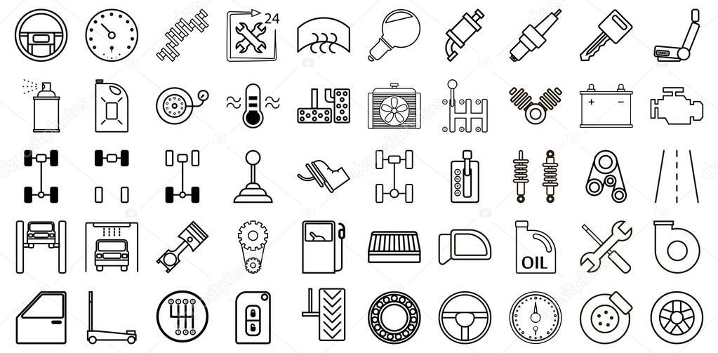 Set of car service icons