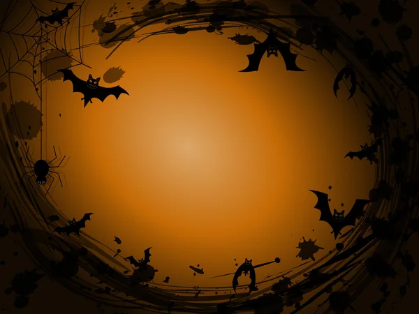 Cadılar Bayramı arka plan siyah spiderweb, örümcek, yarasalar ve açıkları ile