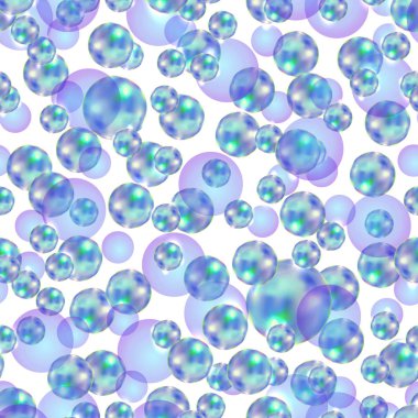 Beyaz arka plan üzerinde renkli soyut sabun köpüğü ile Seamless Modeli