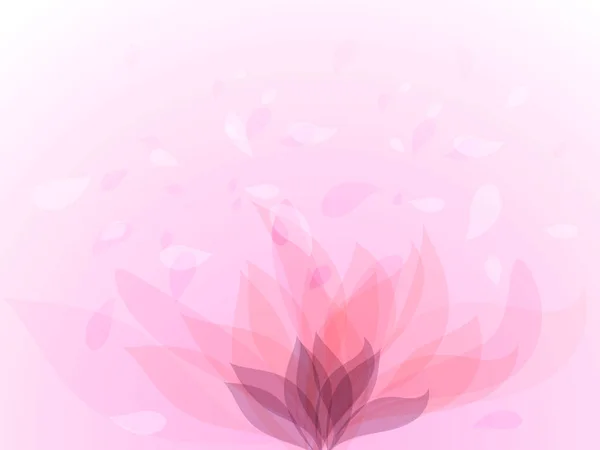 Pétalos de flor rosa volando en el viento — Vector de stock