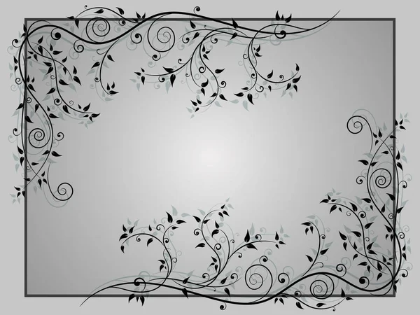 Angular abstrato vintage ornamento floral em fundo preto e branco —  Vetores de Stock