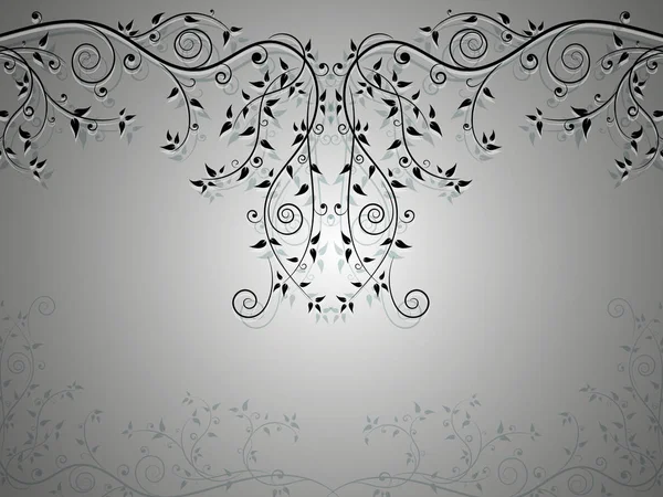 Angular abstrato vintage ornamento floral em fundo preto e branco —  Vetores de Stock