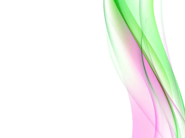 Weißer abstrakter Hintergrund mit grünen und rosafarbenen Linien und Wellen Vektorgrafiken