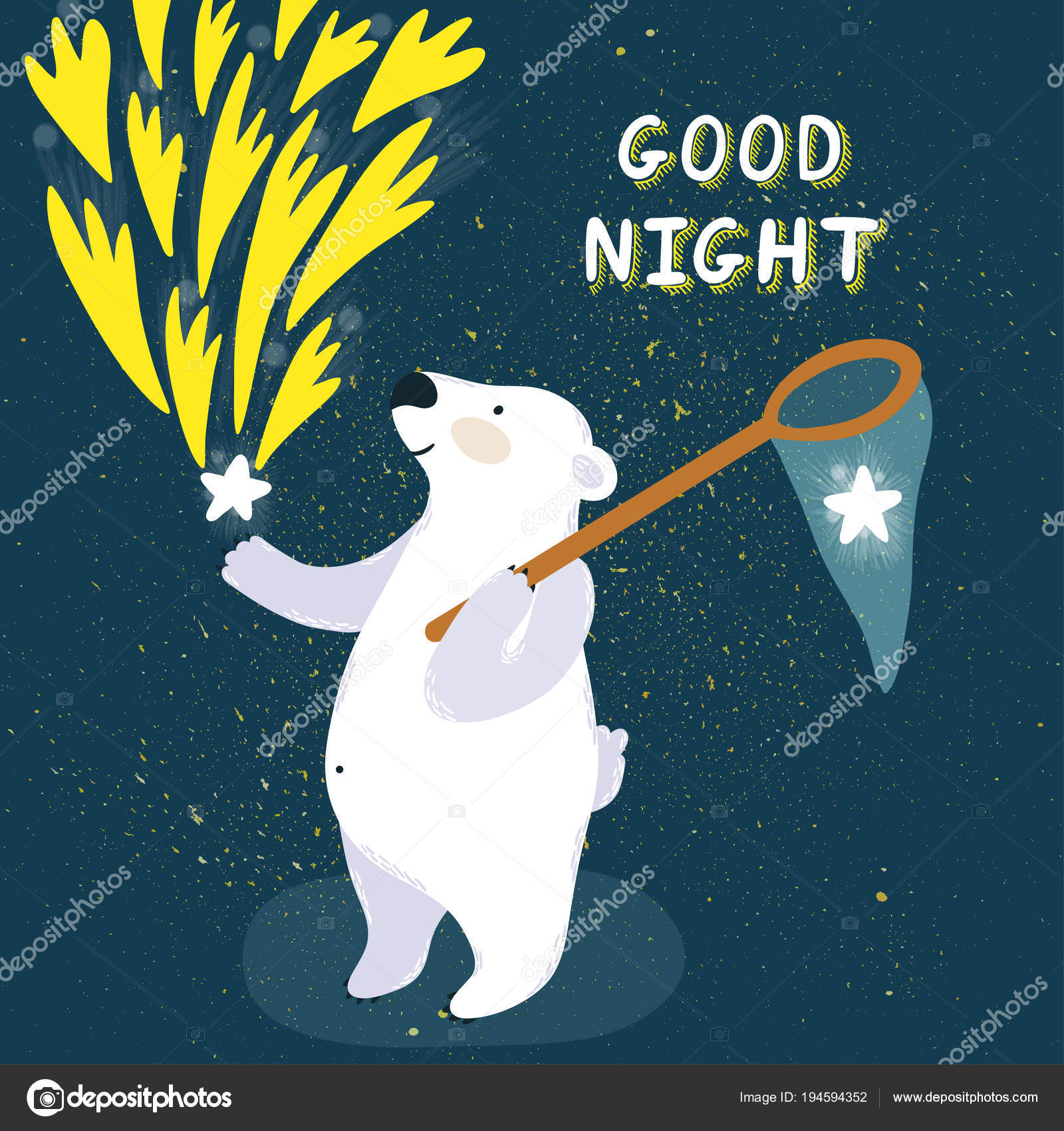 Illustration Vectorielle Des Ours Mignon Avec étoiles Et