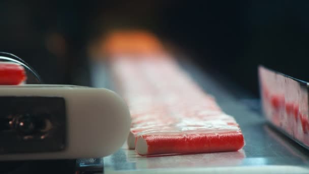 Production of crab sticks — Stock Footage Production of crab sticks Stock Video