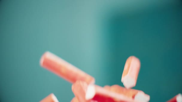 Crab sticks in slow flight — Stock Footage Crab sticks in slow flight Stock Video