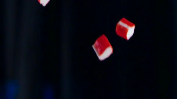 Crab sticks in slow flight — Stock Footage Crab sticks in slow flight Royalty Free Stock Video