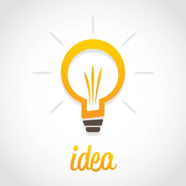 Fikir tipografi ile sarı ampul fikir vektör