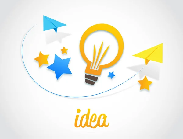 Sarı ampul fikir küçük resim vektör editbale