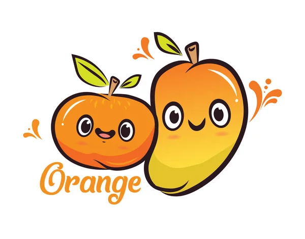 Şirin tasarımı karakter turuncu ve Mango karikatür çizimi Edtibale