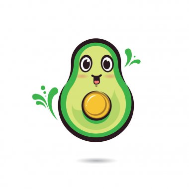 Sevimli karakter tasarım avokado dilimleri