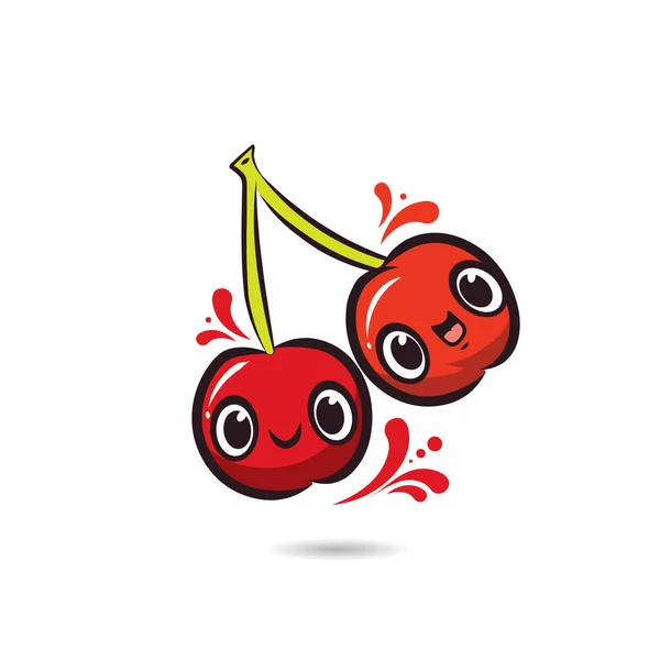 Personaggio Design Cherry Face — Vettoriale Stock