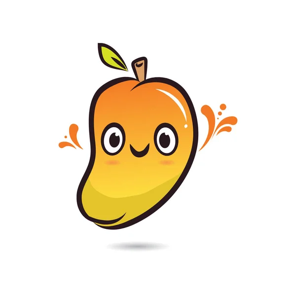 Schattig Gezicht Teken Design Mango — Stockvector