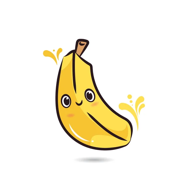 Schattig Gezicht Teken Design Banaan — Stockvector